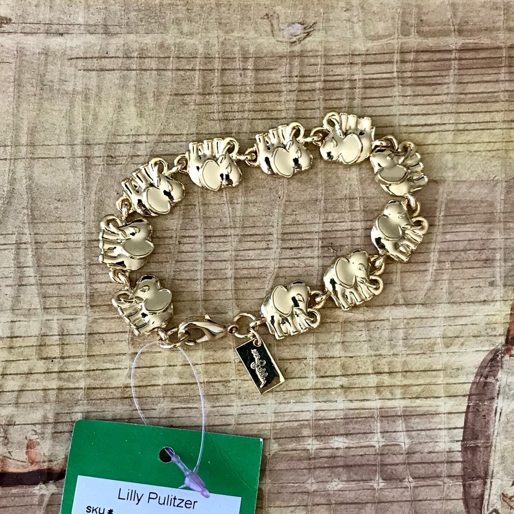 Lilly Pulitzer GWP Elephant Bracelet NWT goldtone